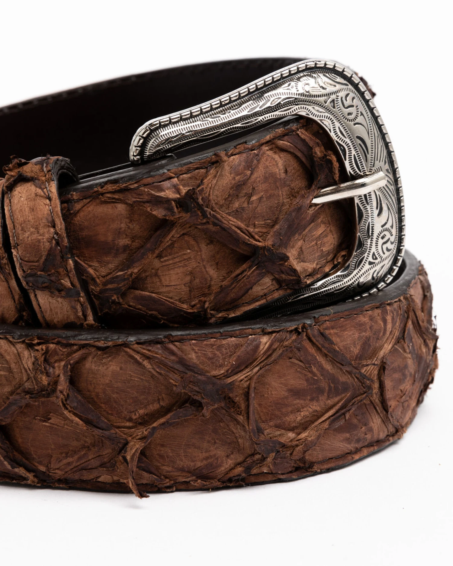 Cody James Men's Brown Pirarucu Exotic Belt 4 Cody James Men's Brown Pirarucu Exotic Belt - Image 2