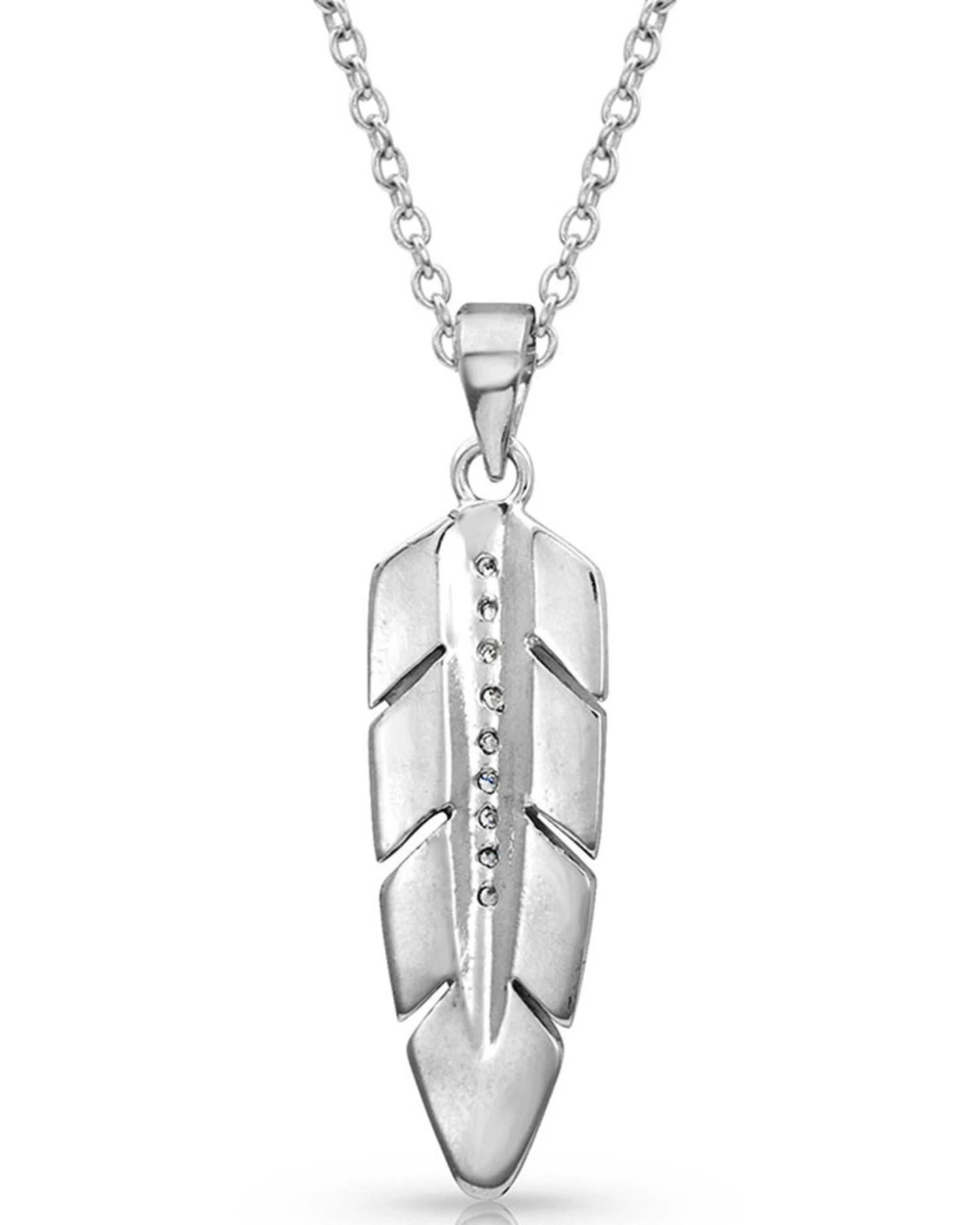 Montana Silversmiths Women's Hawk Feather Opal Necklace 4 Montana Silversmiths Women's Hawk Feather Opal Necklace - Image 2