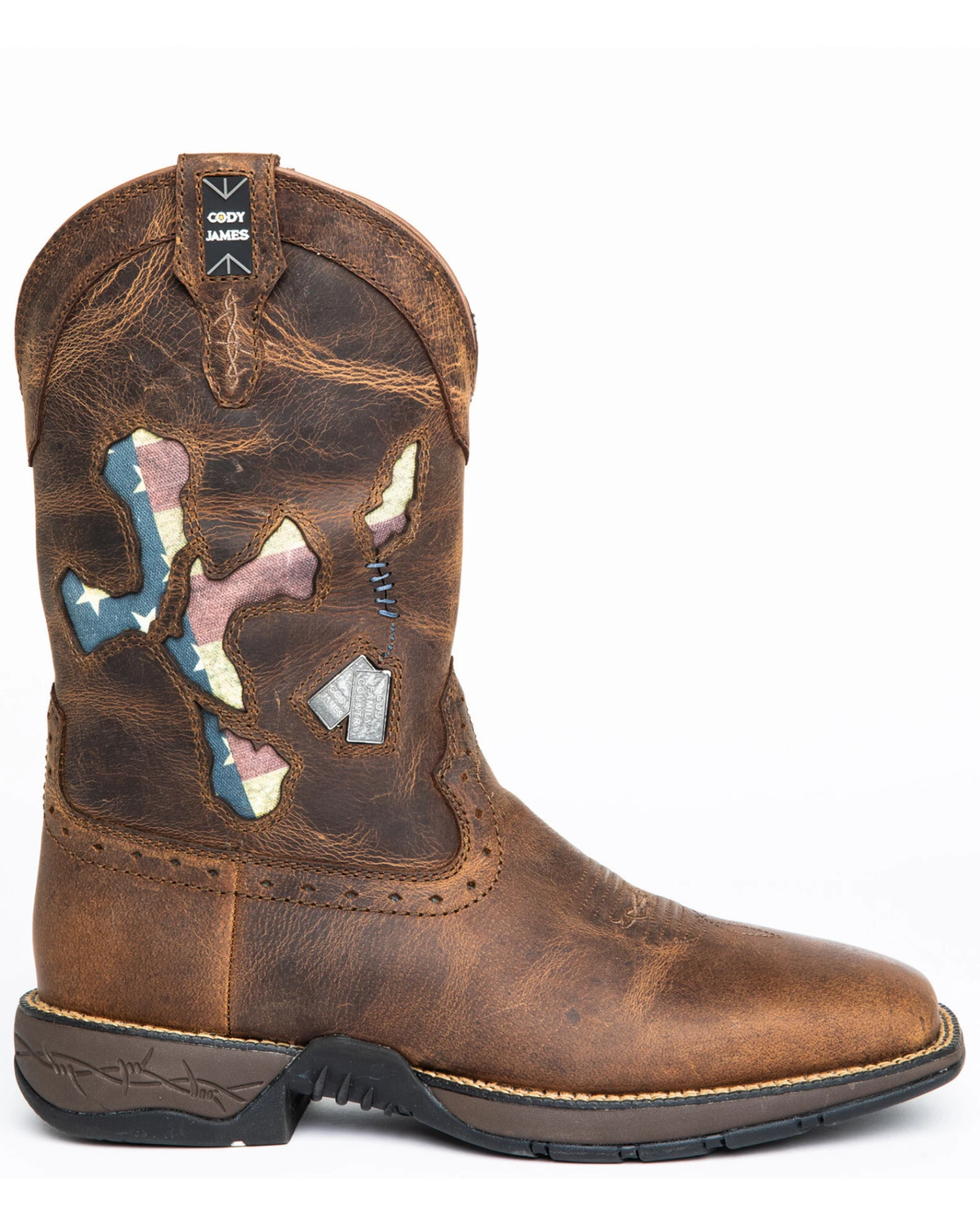 Brothers & Sons Men's Star Exports With Flag Western Performance Boots - Broad Square Toe 3 Brothers & Sons Men's Star Exports With Flag Western Performance Boots - Broad Square Toe