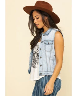 Stetson Women's Light Denim Horseshoe Vest
