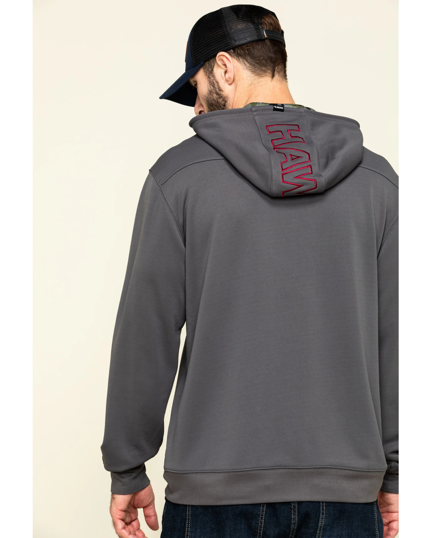 Hawx Men's Gray Tech Logo Hooded Work Sweatshirt - Tall 3 Hawx Men's Gray Tech Logo Hooded Work Sweatshirt - Tall