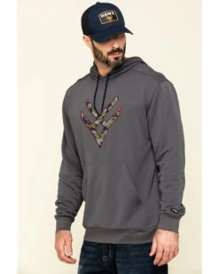Hawx Men's Gray Tech Logo Hooded Work Sweatshirt - Tall 12 Hawx Men's Gray Tech Logo Hooded Work Sweatshirt - Tall -Western Cowboy Equipment Store 2000297060 021 P3