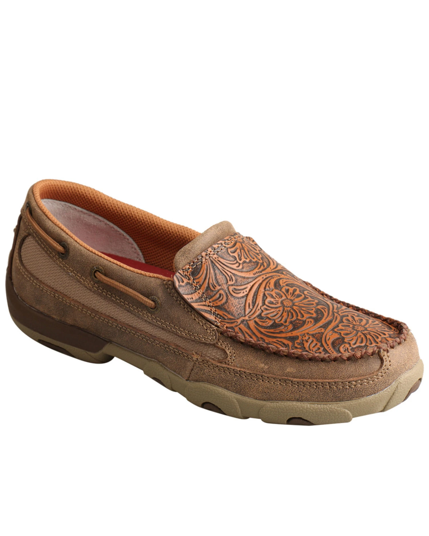 Twisted X Women's Tooled Slip-On Driving Moc Shoes - Moc Toe 3 Twisted X Women's Tooled Slip-On Driving Moc Shoes - Moc Toe