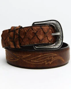 Cody James Men's Pirarucu Embroidered Belt
