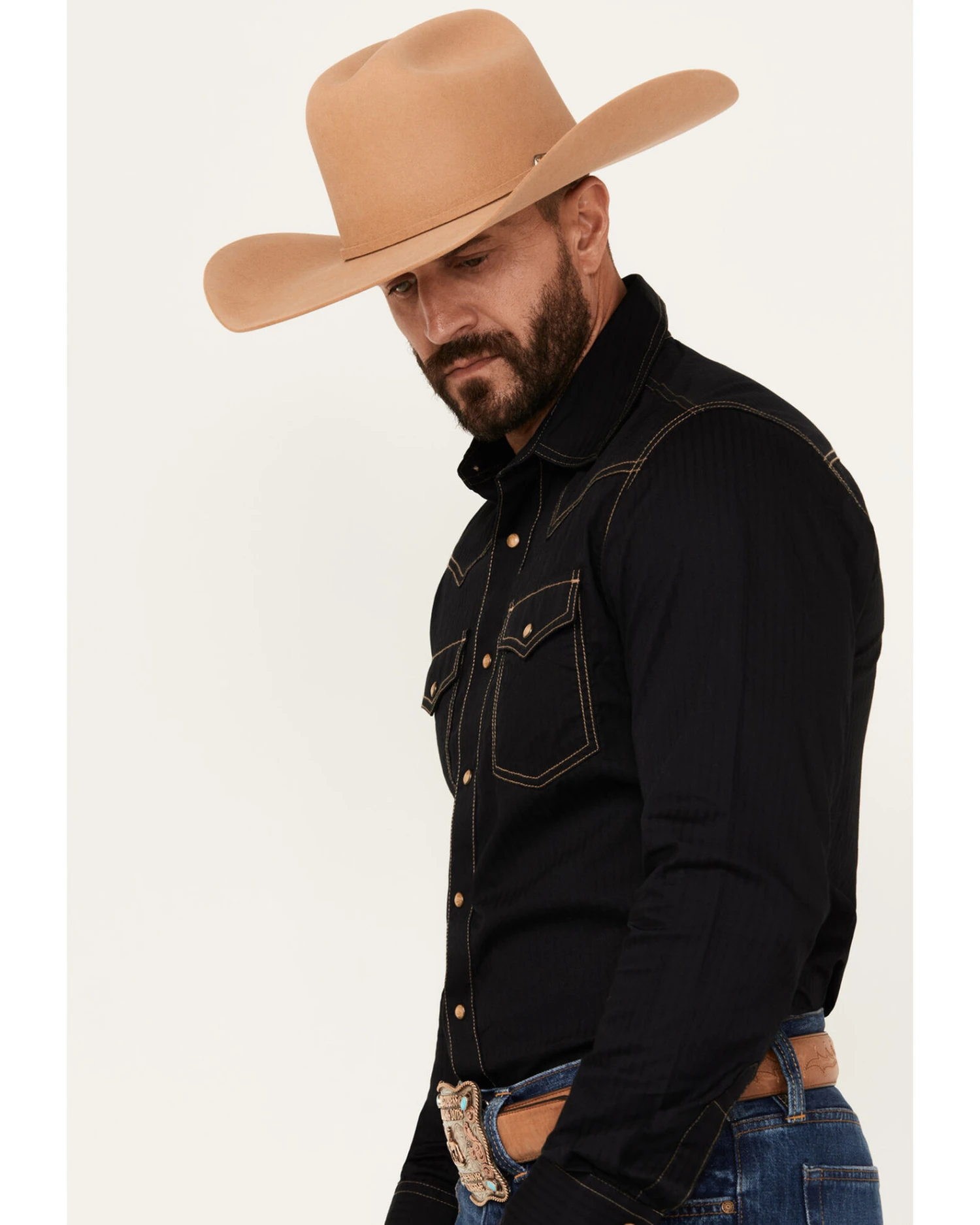 Wrangler Retro Premium Men's Solid Long Sleeve Western Shirt 6 Wrangler Retro Premium Men's Solid Long Sleeve Western Shirt - Image 4