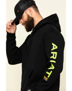 Ariat Men's Black/Lime Rebar Graphic Hooded Work Sweatshirt 10 Ariat Men's Black/Lime Rebar Graphic Hooded Work Sweatshirt -Western Cowboy Equipment Store 2000322151 001 P4