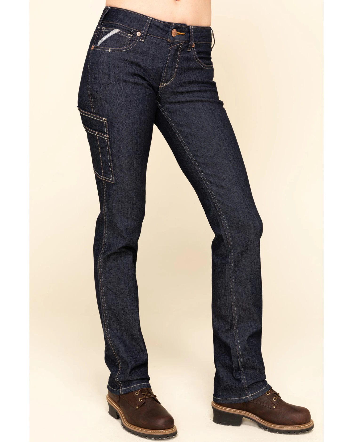 Ariat Women's Rebar Mid Rise Durastretch Raven Rinse Work Straight Jeanss 4 Ariat Women's Rebar Mid Rise Durastretch Raven Rinse Work Straight Jeanss - Image 2