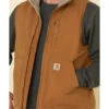 Carhartt Men's Brown Washed Duck Sherpa Lined Mock Neck Work Vest