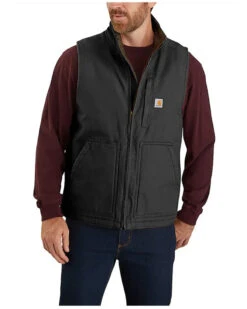 Carhartt Men's Duck Sherpa Lined Mock Neck Work Vest - Tall 9 Carhartt Men's Duck Sherpa Lined Mock Neck Work Vest - Tall -Western Cowboy Equipment Store 2000323106 001 P1