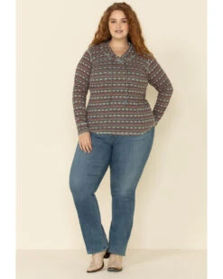 White Label By Panhandle Women's Southwestern Stripe Hoodie Tee - Plus 10 White Label By Panhandle Women's Southwestern Stripe Hoodie Tee - Plus -Western Cowboy Equipment Store 2000323355 900 P2