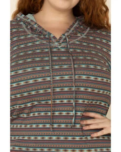 White Label By Panhandle Women's Southwestern Stripe Hoodie Tee - Plus 11 White Label By Panhandle Women's Southwestern Stripe Hoodie Tee - Plus -Western Cowboy Equipment Store 2000323355 900 P3