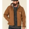 Carhartt Men's Washed Duck Sherpa Lined Hooded Work Jacket