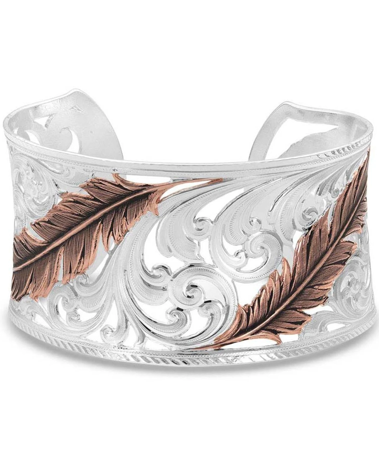 Montana Silversmiths Women's Heavenly Whispers Feather Cuff Bracelet 4 Montana Silversmiths Women's Heavenly Whispers Feather Cuff Bracelet - Image 2