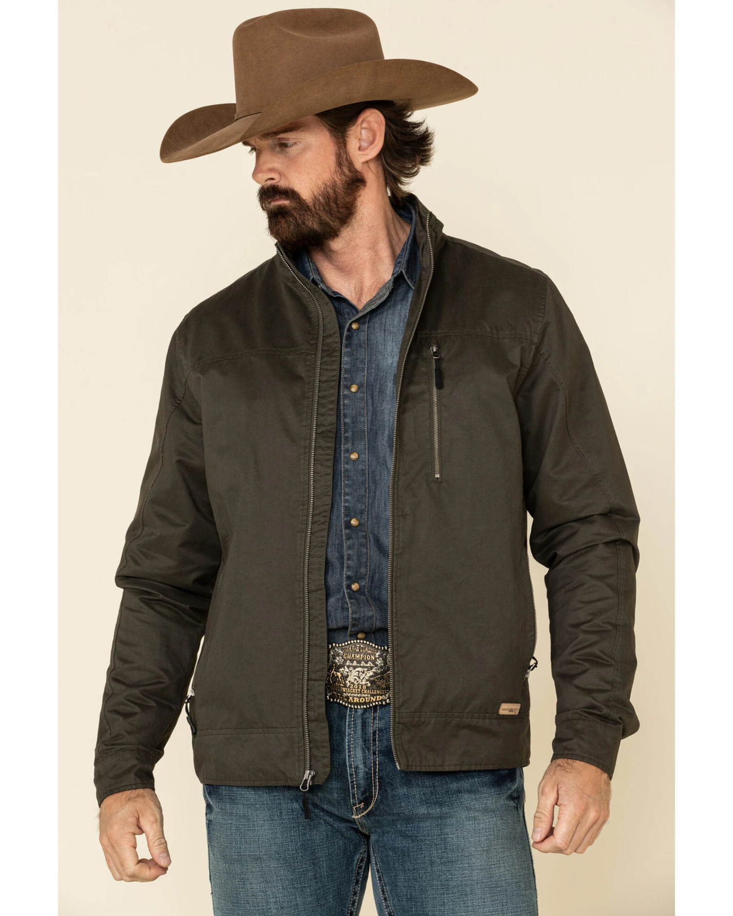 Powder River Outfitters Men's Cotton Zip Front Jacket 6 Powder River Outfitters Men's Cotton Zip Front Jacket - Image 4