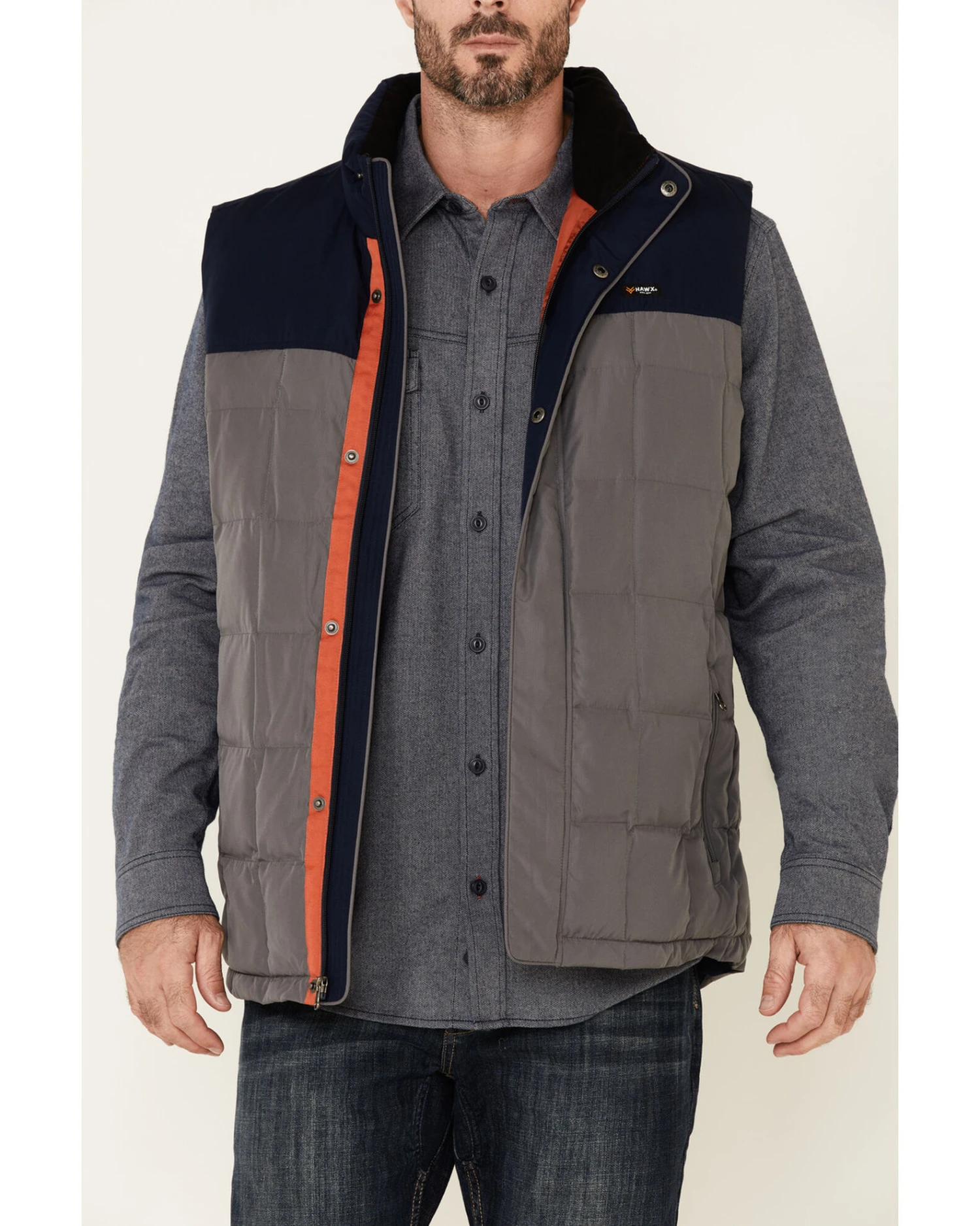 Hawx Men's Gray Colorblock Whistler Insulated Work Vest 4 Hawx Men's Gray Colorblock Whistler Insulated Work Vest - Image 2