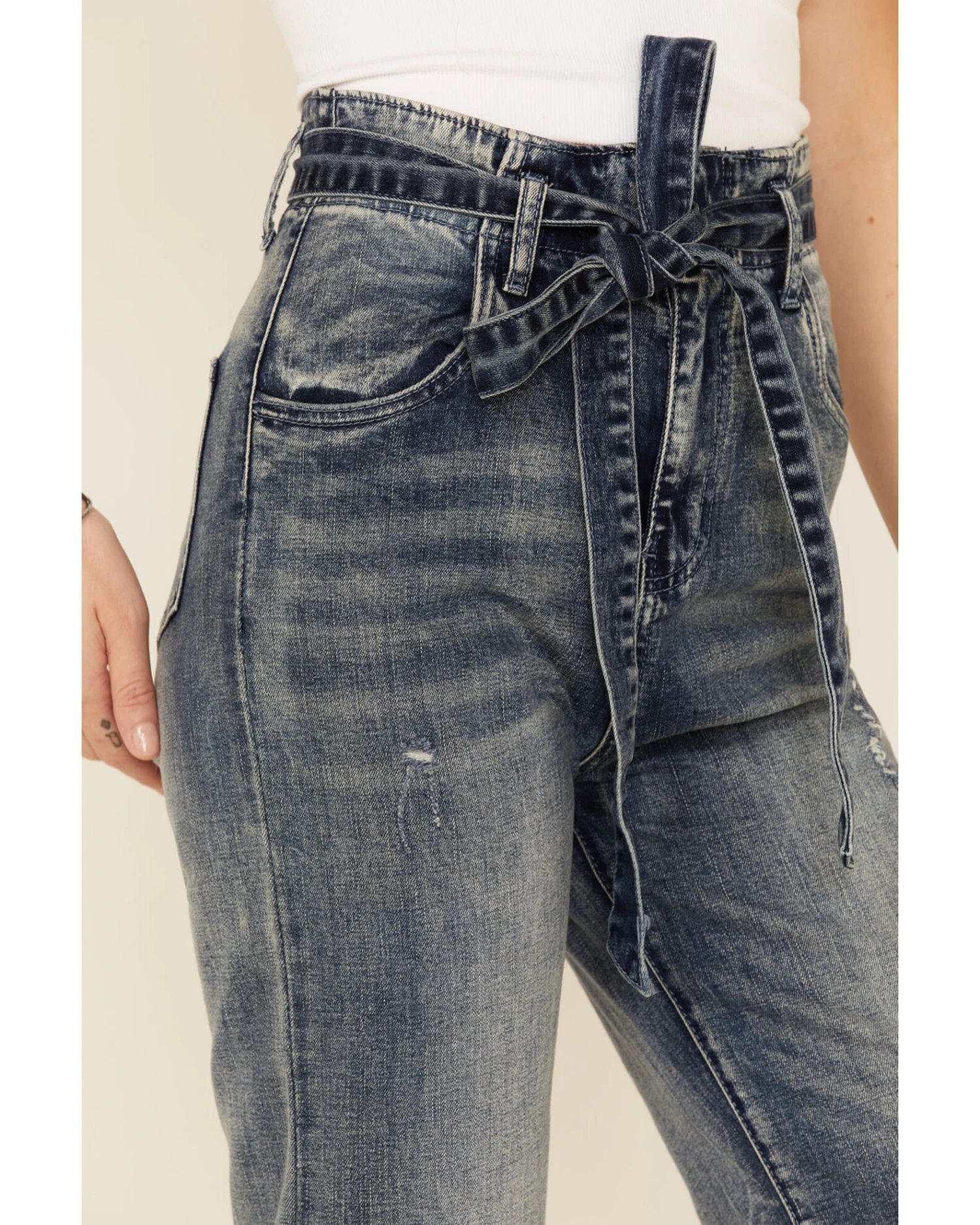 Flying Tomato Women's Tie-Front Flare Jeans 5 Flying Tomato Women's Tie-Front Flare Jeans - Image 3