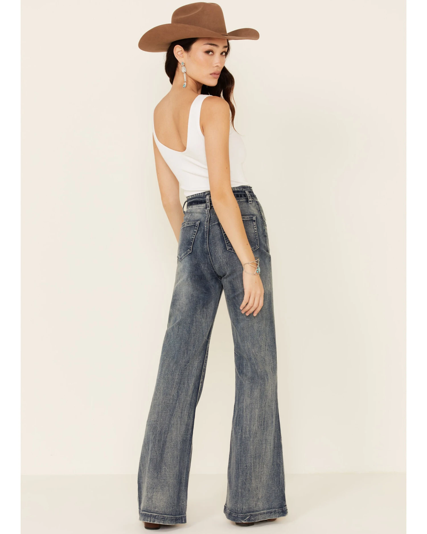 Flying Tomato Women's Tie-Front Flare Jeans 7 Flying Tomato Women's Tie-Front Flare Jeans - Image 5