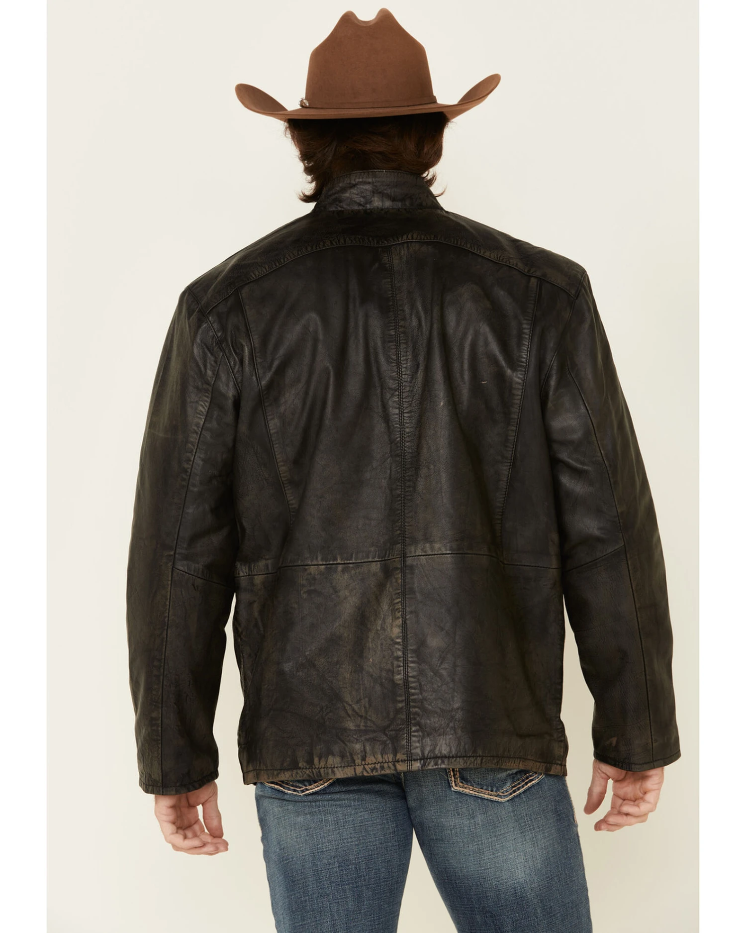 Cripple Creek Men's Antique Black Lamb Nappa Leather Jacket 4 Cripple Creek Men's Antique Black Lamb Nappa Leather Jacket - Image 2