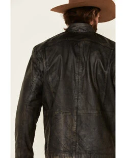 Cripple Creek Men's Antique Black Lamb Nappa Leather Jacket