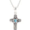 Montana Silversmiths Women's Feathered Cross Turquoise Center Necklace
