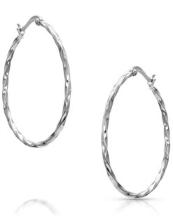 Montana Silversmiths Women's Cut Rope Hoop Earrings 5 Montana Silversmiths Women's Cut Rope Hoop Earrings -Western Cowboy Equipment Store 2000331707 040 P1