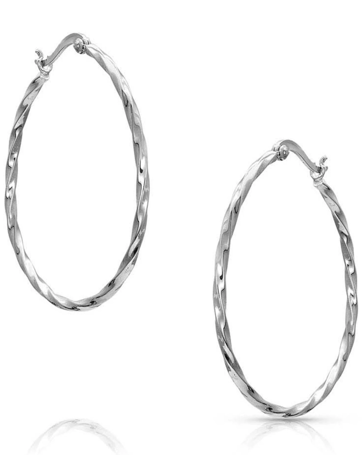 Montana Silversmiths Women's Cut Rope Hoop Earrings 4 Montana Silversmiths Women's Cut Rope Hoop Earrings - Image 2