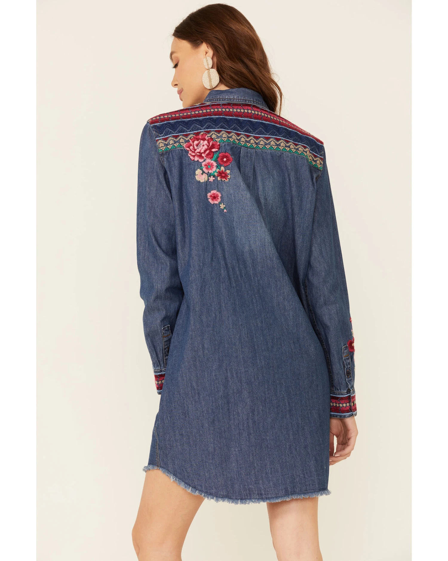 Stetson Women's Denim Southwestern Stripe Dress 3 Stetson Women's Denim Southwestern Stripe Dress