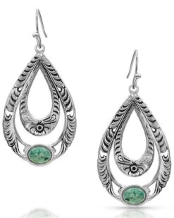Montana Silversmiths Women's Hidden Canyon Turquoise Earrings 5 Montana Silversmiths Women's Hidden Canyon Turquoise Earrings -Western Cowboy Equipment Store 2000334494 040 P1