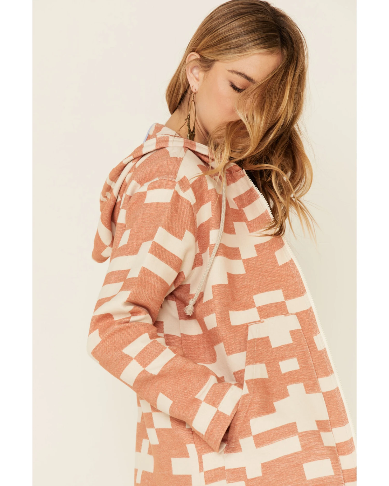 Pendleton Women's Sierra Mixed Pattern Oversized Zip Hooded Jacket 3 Pendleton Women's Sierra Mixed Pattern Oversized Zip Hooded Jacket