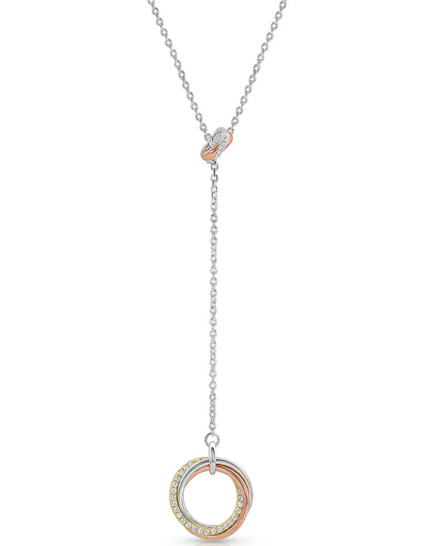 Montana Silversmiths Women's Trio Rings Lariat Necklace 3 Montana Silversmiths Women's Trio Rings Lariat Necklace