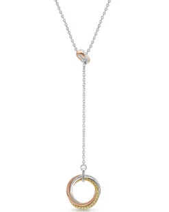 Montana Silversmiths Women's Trio Rings Lariat Necklace 5 Montana Silversmiths Women's Trio Rings Lariat Necklace -Western Cowboy Equipment Store 2000335889 040 P2