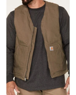 Carhartt Men's Dark Brown Washed Duck Sherpa Lined Vest 8 Carhartt Men's Dark Brown Washed Duck Sherpa Lined Vest -Western Cowboy Equipment Store 2000336686 200 P3