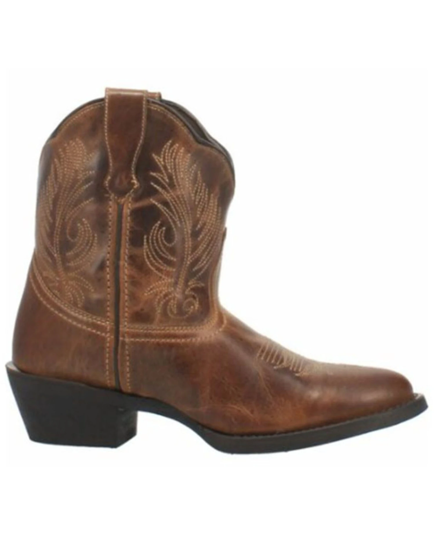 Laredo Women's Brown Shortie Western Booties - Round Toe 9 Laredo Women's Brown Shortie Western Booties - Round Toe - Image 7