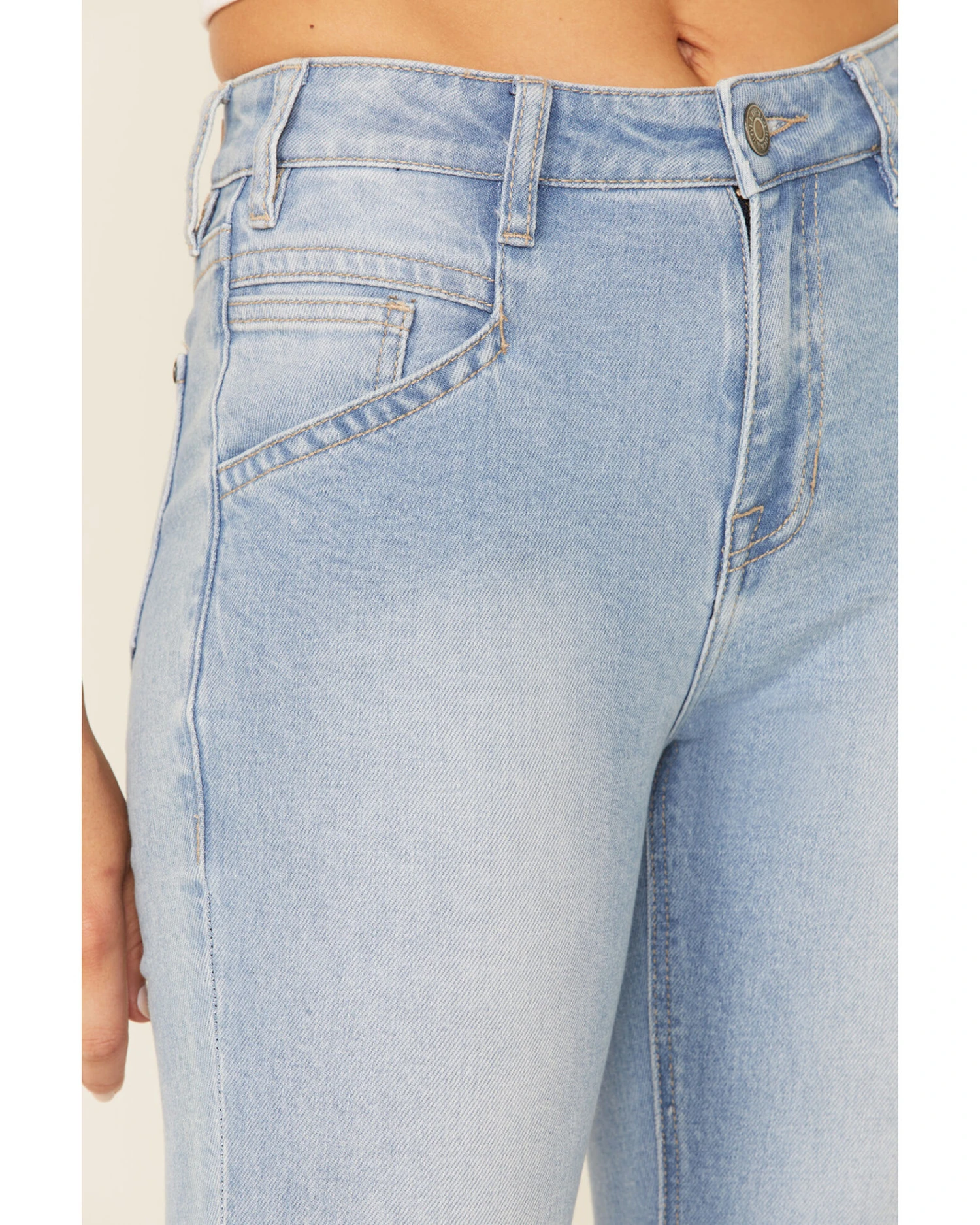 Rock & Roll Denim Women's Light Wash High Rise Flare Leg Jeans 4 Rock & Roll Denim Women's Light Wash High Rise Flare Leg Jeans - Image 2