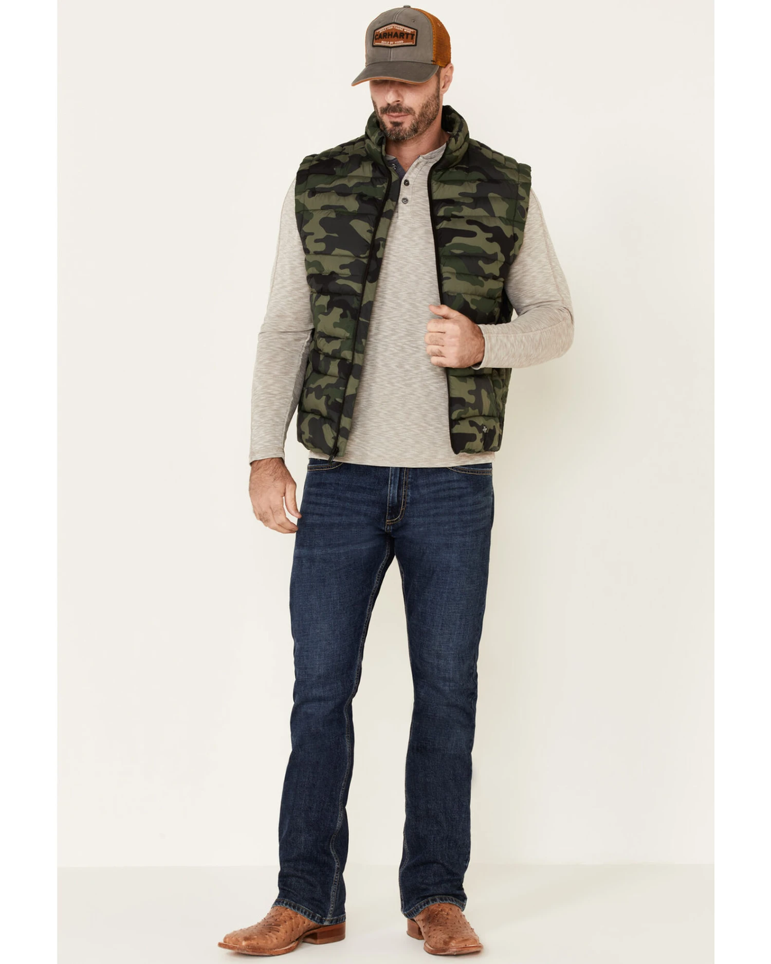 Flag & Anthem Men's Green Erieville Camo Print Puffer Vest 6 Flag & Anthem Men's Green Erieville Camo Print Puffer Vest - Image 4