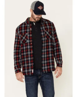 Flag & Anthem Men's Holloway Large Plaid Print Hooded Shirt Jacket