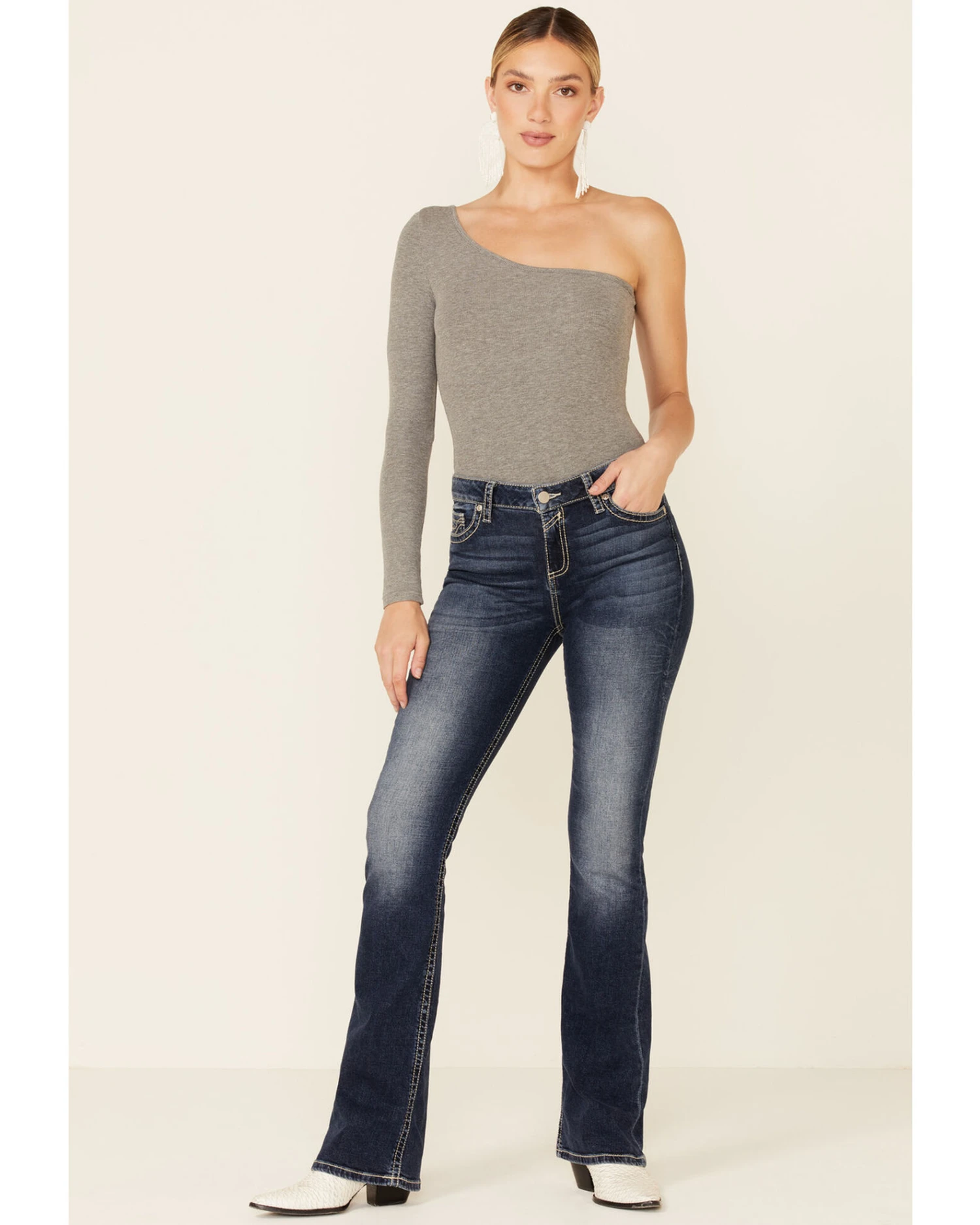 Sailey Women's Thick Stitch Bootcut Jeans 3 Sailey Women's Thick Stitch Bootcut Jeans