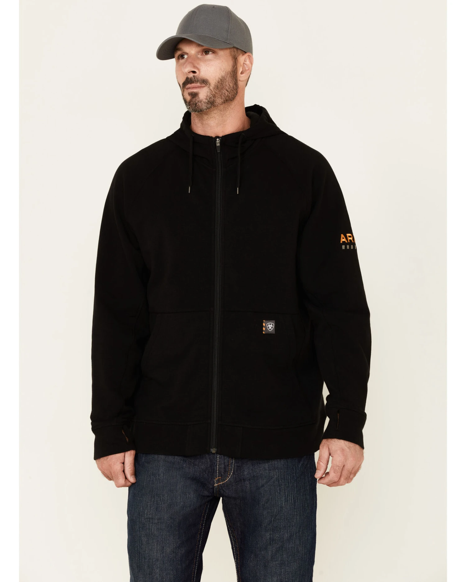 Ariat Men's Black Rebar Thermic Insulated Zip-Front Hooded Work Jacket 4 Ariat Men's Black Rebar Thermic Insulated Zip-Front Hooded Work Jacket - Image 2