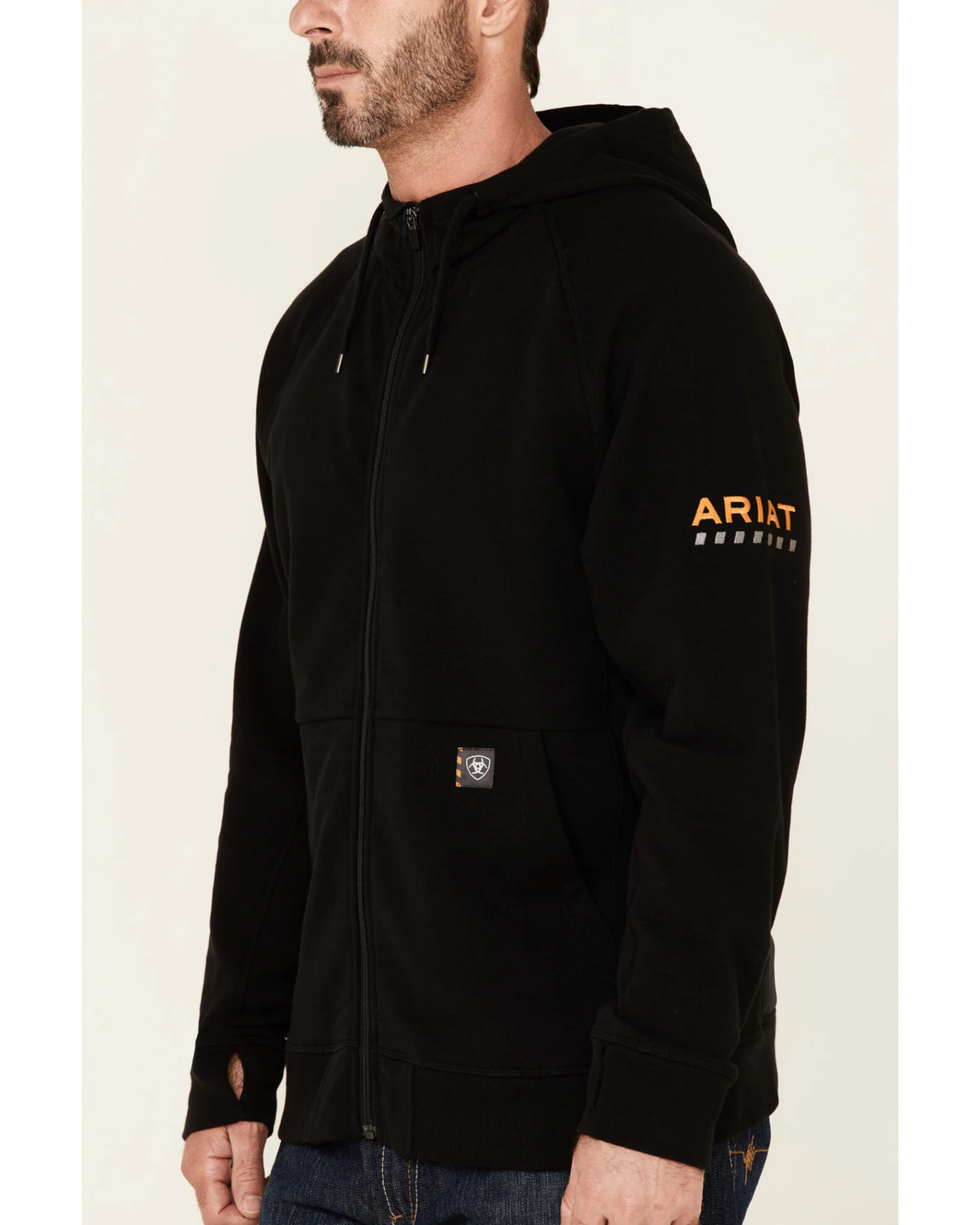 Ariat Men's Black Rebar Thermic Insulated Zip-Front Hooded Work Jacket 3 Ariat Men's Black Rebar Thermic Insulated Zip-Front Hooded Work Jacket