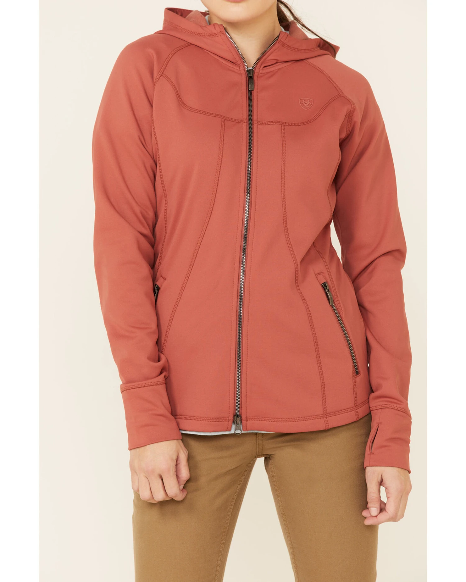 Ariat Women's Marsala Attain Thermal Zip-Front Hoodie 6 Ariat Women's Marsala Attain Thermal Zip-Front Hoodie - Image 4
