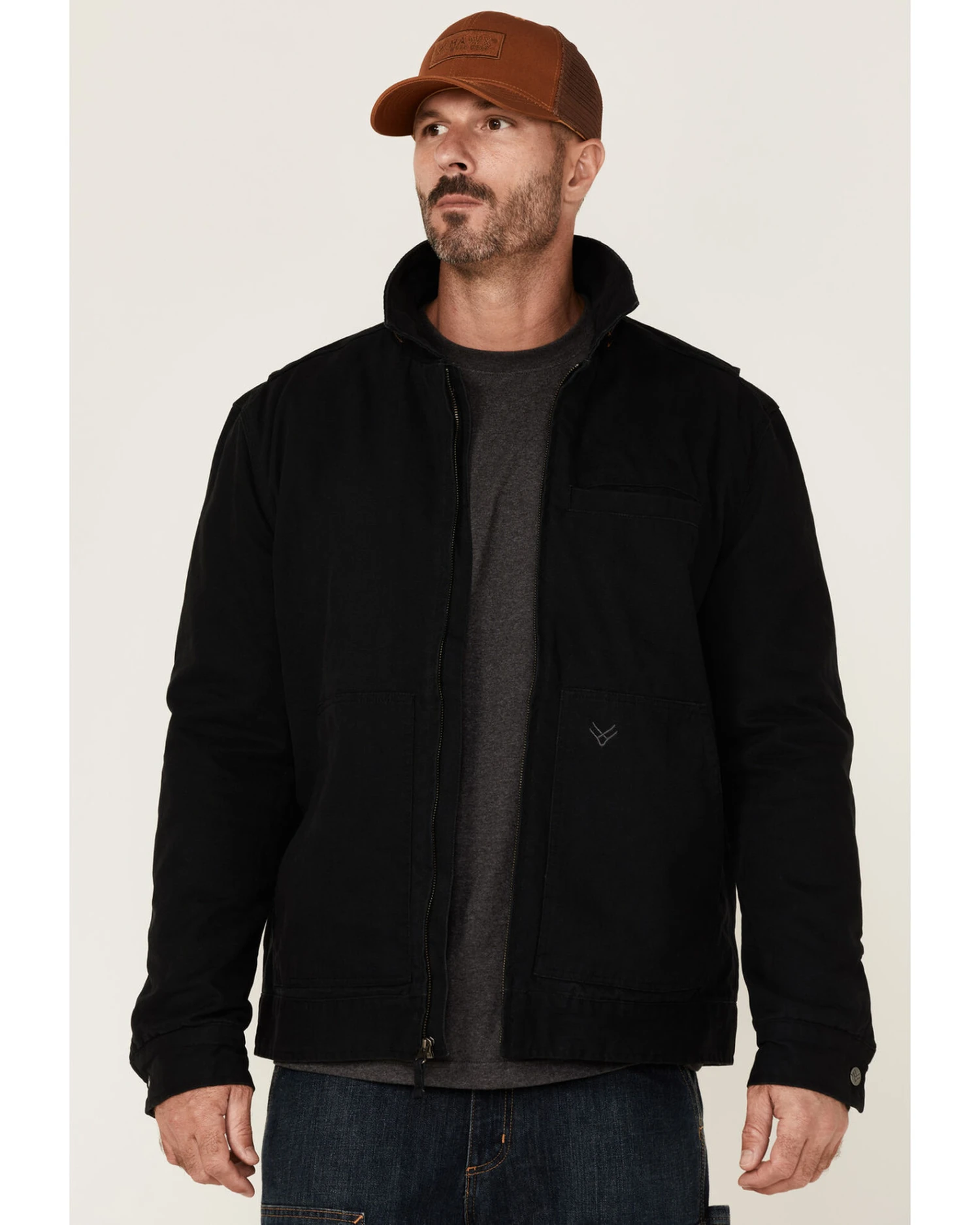 Hawx Men's Black Crawford Weathered Insulated Zip-Front Work Jacket 4 Hawx Men's Black Crawford Weathered Insulated Zip-Front Work Jacket - Image 2