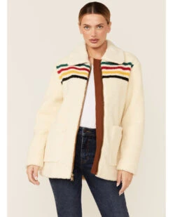 Pendleton Women's Ivory Glacier Sunset Zip-Front Fleece Jacket 8 Pendleton Women's Ivory Glacier Sunset Zip-Front Fleece Jacket -Western Cowboy Equipment Store 2000343326 103 P1