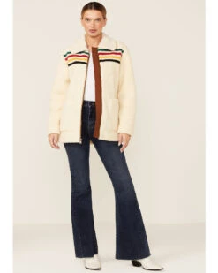 Pendleton Women's Ivory Glacier Sunset Zip-Front Fleece Jacket 9 Pendleton Women's Ivory Glacier Sunset Zip-Front Fleece Jacket -Western Cowboy Equipment Store 2000343326 103 P2
