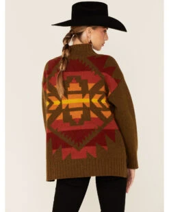 Pendleton Women's Colorful Pattern Turtleneck Sweater