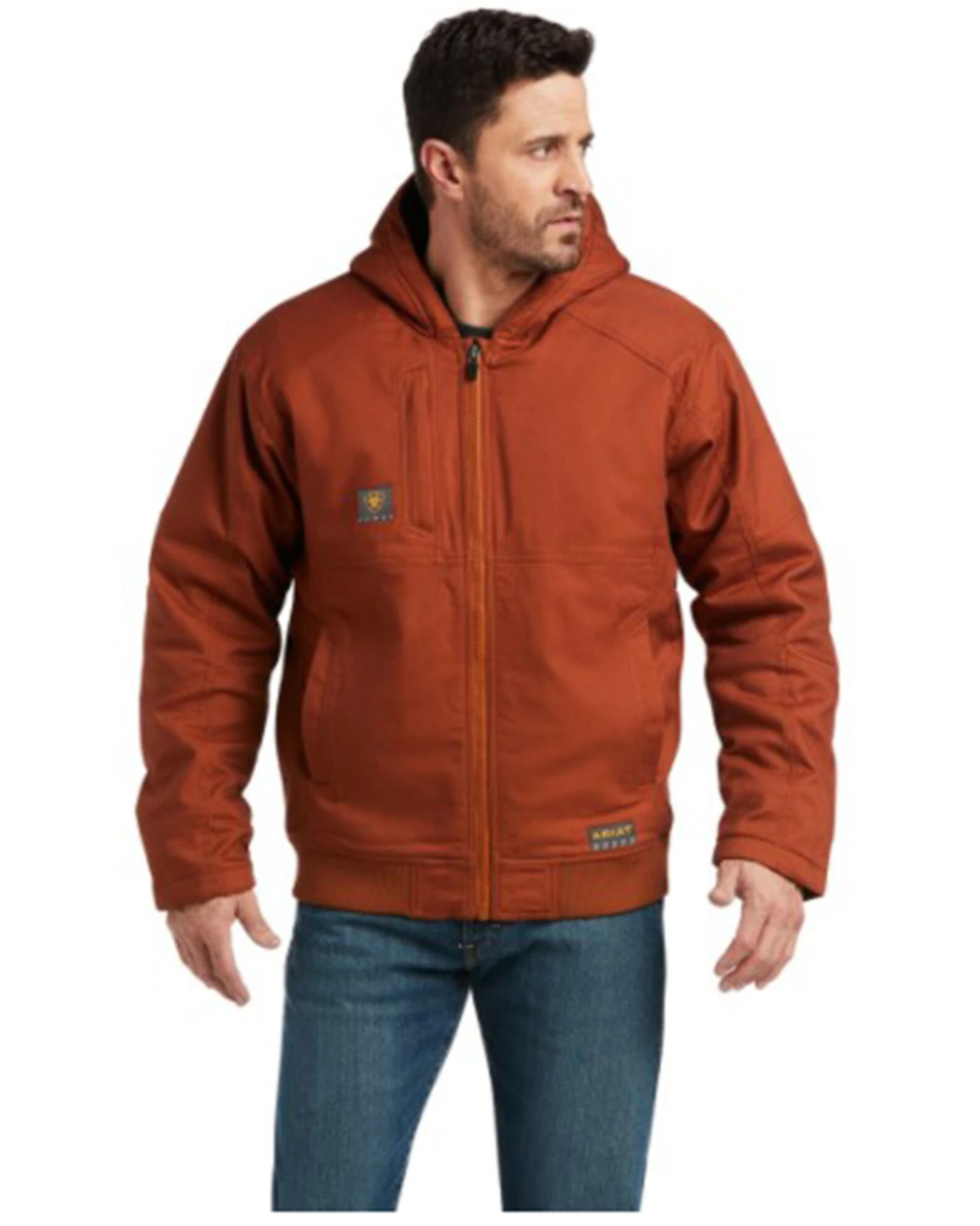 Ariat Men's Copper Rebar Duracanvas Hooded Zip-Front Work Jacket 4 Ariat Men's Copper Rebar Duracanvas Hooded Zip-Front Work Jacket - Image 2