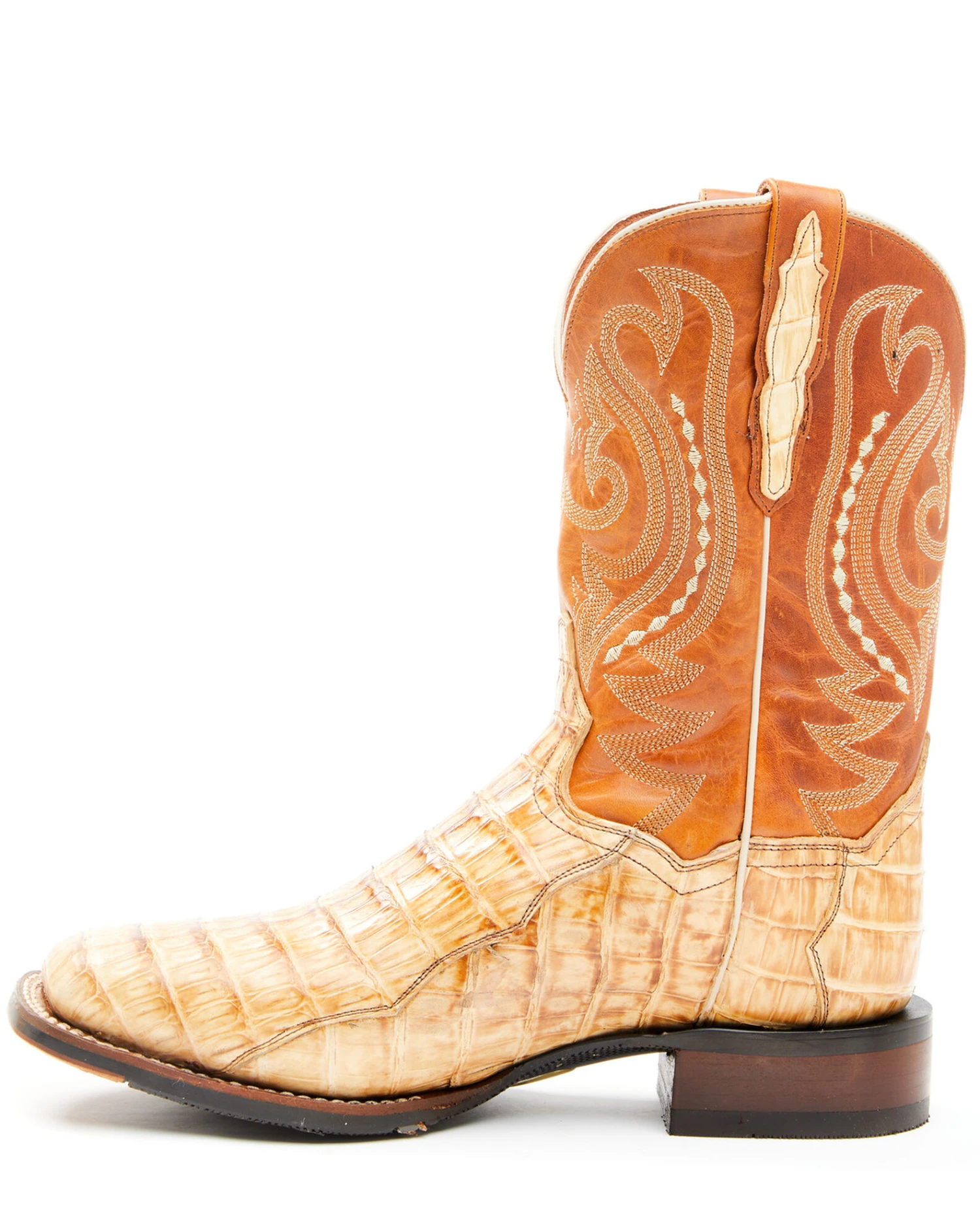 Dan Post Men's Tan Caiman Belly Western Boots - Broad Square Toe 9 Dan Post Men's Tan Caiman Belly Western Boots - Broad Square Toe - Image 7