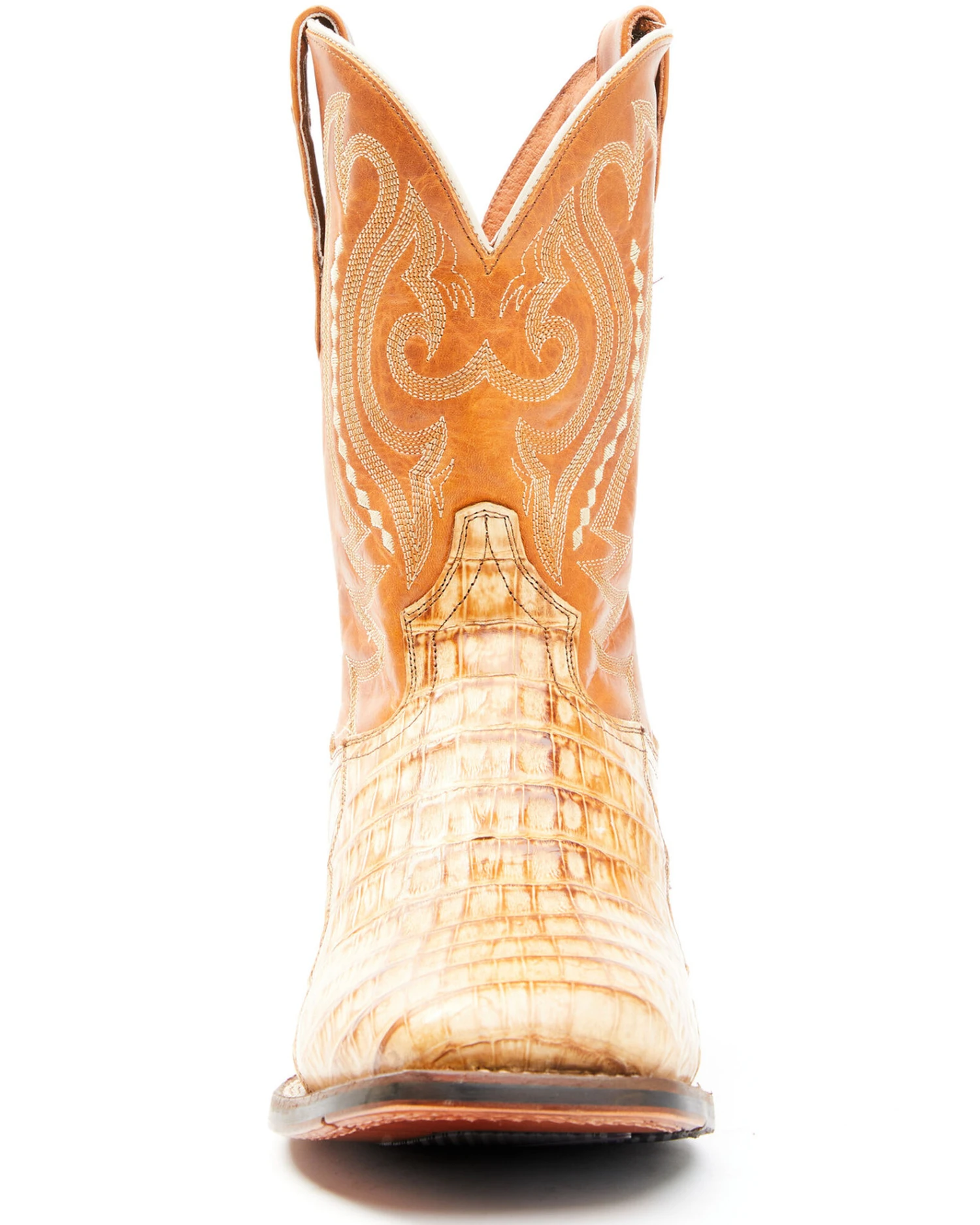 Dan Post Men's Tan Caiman Belly Western Boots - Broad Square Toe 7 Dan Post Men's Tan Caiman Belly Western Boots - Broad Square Toe - Image 5