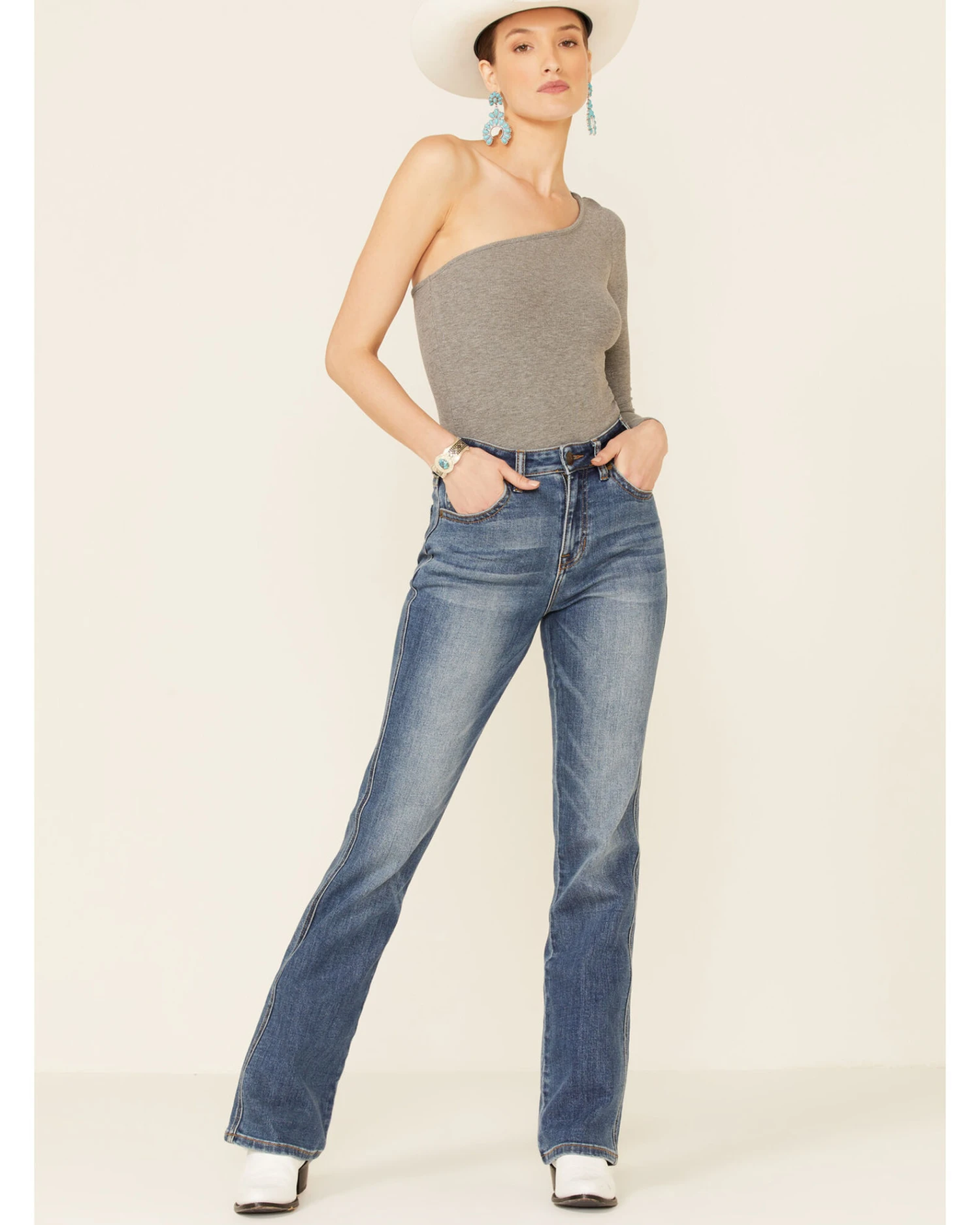 Rock & Roll Denim Women's Medium Wash Stretch High Rise Bootcut Jeans 5 Rock & Roll Denim Women's Medium Wash Stretch High Rise Bootcut Jeans - Image 3