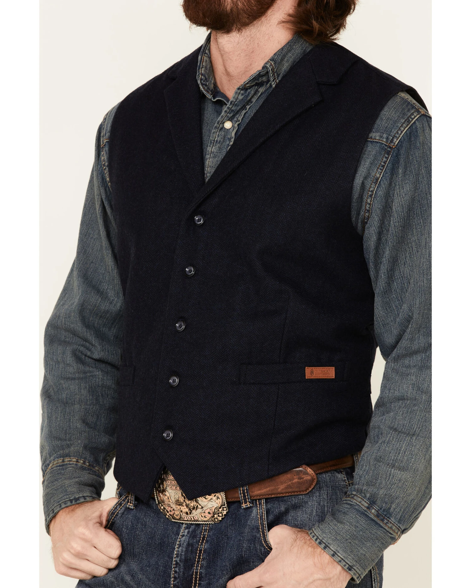 Outback Trading Co. Solid Navy Jessie Button-Front Vest 4 Outback Trading Co. Solid Navy Jessie Button-Front Vest - Image 2