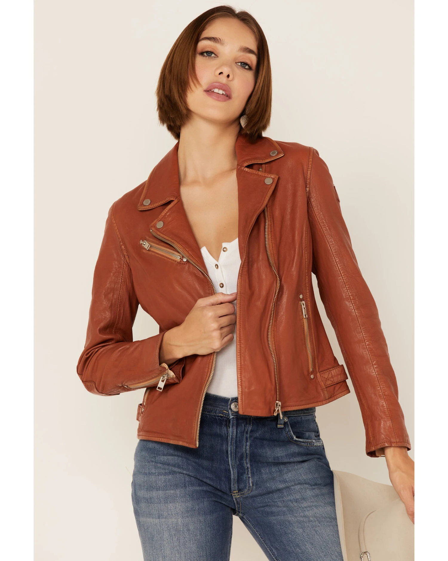 Mauritius Women's Star Leather Jacket 3 Mauritius Women's Star Leather Jacket